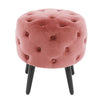 Button Ottoman Footstool Velvet Round Pouffe Stool Upholstered Change Shoe Chair