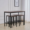 Kitchen Dining Set Steel 2/4Chairs+Tables Wood Seat Retro France Bistro Bar Cafe