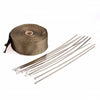 10m Titanium Exhaust Heat Wrap Manifold Downpipe High Temp Bandage Tape Roll UK