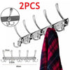 2PCS 15 Hooks Coat Clothes Door Holder Rack Wall Mounted Hanger Stainless Steel