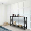2 Tiers Console Table X-Shaped Hallway TableSide Table with Storage Shelf Black