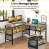 L-Shaped Corner Computer Desk Reversible Corner Workstation with Mesh Storage