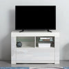 Modern White TV Unit Cabinet Stand High Gloss Doors Storage with RGB LED Lights