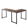 L-shaped Corner Computer Desk Office Workstation Metal Leg Home Table&Stand MDF