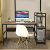 Large Computer Desk PC Table Laptop Bookshelf Corner Writing Office Shelf Unit