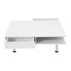 Coffee Table with 2 Drawers Modern Square Home Living Room Table 4 Metal Legs