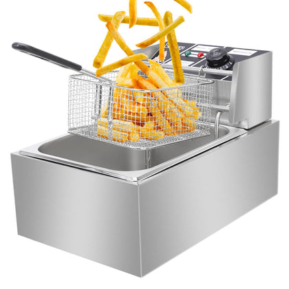 10L 2500W Electric Deep Fat Fryer Stainless Steel Chip Pan Basket 6L Oil