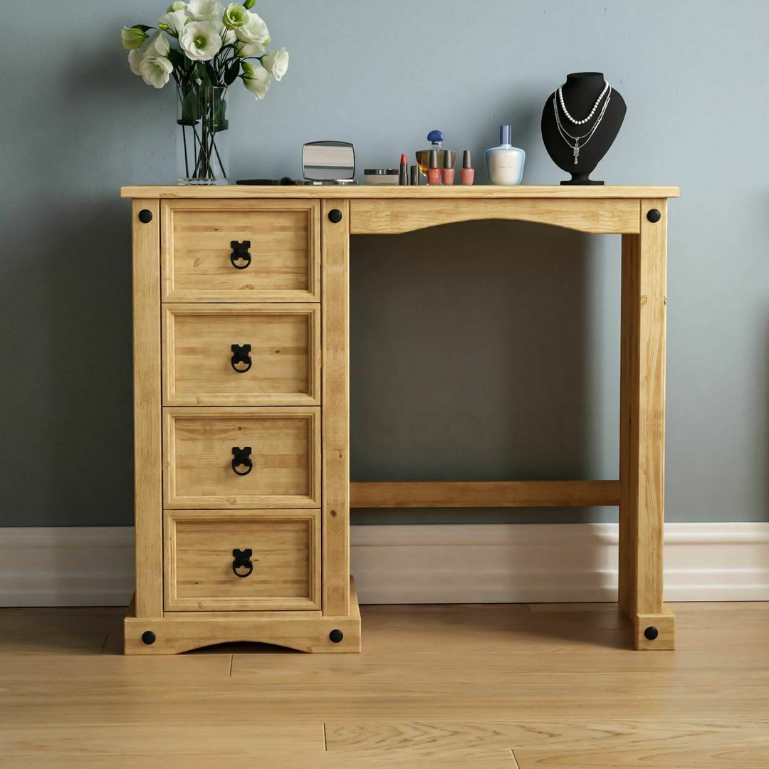 Corona Dresing Table 4 Drawer Mexican Style Solid Waxed Pine Storage Unit