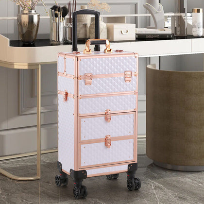 Rolling Beauty Salon Makeup Trolley Travel Drawer Suitcase Hairdressing Nail Box