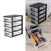4 Drawer Tower Plastic Draw Storage Unit Box Office Home School Bedroom Desktop