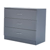 Grey Chest of Drawers Bedside Table Cabinet Nightstand 3 Drawer Bedroom Storage