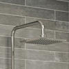 Bathroom Thermostatic Mixer Shower Set Square Chrome Twin Head Exposed Valve
