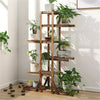 Anti-Corrosion Solid Wood 12Pot Plant Stand Flower Pot Shelf Balcony Holder Rack