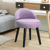 Velvet Upholstered Low Back Dressing Table Stool Bedroom Make Up Vanity Chair