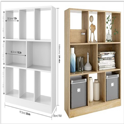 8 Cube Bookcase Storage Display Shelf Freestanding Cabinet Unit Wooden Organiser