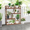 4 Tier Sturdy Wooden Plant Stand Indoor Outdoor Creative Plant Shelf Holder Rack