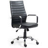 Executive Office Chair Swivel Ribbed High Back Leather Chair Computer Desk Chair