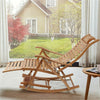 Bamboo Rocking Chair Lounger Recliner Garden Furniture Height Adjustable /Pillow