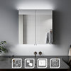 LED Bathroom Mirror Cabinet Black with Shaver Socket Illuminated Lights 630x650