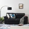 Luxury 2, 3 Seater Black Brown Faux Leather Sofa Padded Settee Armchair Lounger