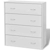 Great! Sideboard with 4 Drawers White Organiser Cupboard Cabinet Chest Unit