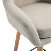 2 PCs Upholstered Fabric Bucket Seat Bar Stools w/ Wood Legs Beige