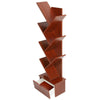 8 Tier Wooden Tree Bookshelf Bookcase Display Rack Holder With Drawers LVE-UK