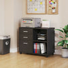 Wood 3 Drawers File Cabinet Mobile Lateral Filing Cabinet Printer Stand Table