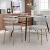 Set of 2 Dining Chairs Upholstered Accent Chairs Kitchen Leisure Chairs Grey HT