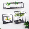 3x Retro Rectangle Metal Wire Industrial Wall Storage Unit Display Shelf Cabinet