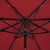 3M Garden Parasol Outdoor Tilt Sun Shade Umbrella 32 LED Light Hand Crank Wine