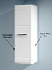 White High Gloss 1 Door Tall Wall Unit Narrow Cabinet Storage Black Handle Fever