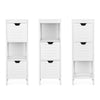 Bathroom Floor Cabinet with Drawers Wooden Storage Unit Adjustable Shelves