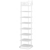8 Tier Shoe Storage Organiser Shelf Rack Cabinet White Stand Iron Footwear Unit