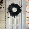 LED Devil Angel Feather Wreath With Light Halloween Party Hanging Front Door DIY