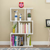 3 Tier Bookshelf S-shaped Storage Shelves White Wooden Bookcase Display Unit UK