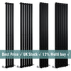 Black Vertical Radiator 1800 1600 Flat Panel Tall Upright Central Heating Rads