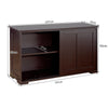 Kitchen Storage Cabinet Home Office Organizer Cupboard W/Sliding Door Adjustable