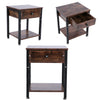 Industrial Bedside Cabinet Rustic Effect Wood Nightstand Side Table Drawer Shelf