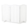 3/4 Panel Wooden Pet Gate Foldable Fence Freestanding Puppy Dog Safety Barrier