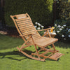 Extra Large Rocking Chair Sun Lounger Recliner Indoor & Outdoor w/Padded Cushion