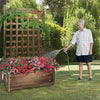 Wooden Garden Planter With Trellis Patio Terrace Flower Climbing Raised Bed Pot