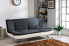 Modern Grey Sofa Bed Brand Fabric 3 Seater Padded Sofabed With Chrome Legs