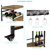 Kitchen Trolley Serving Trolley with storage and Wine Rack Industrial Vintage