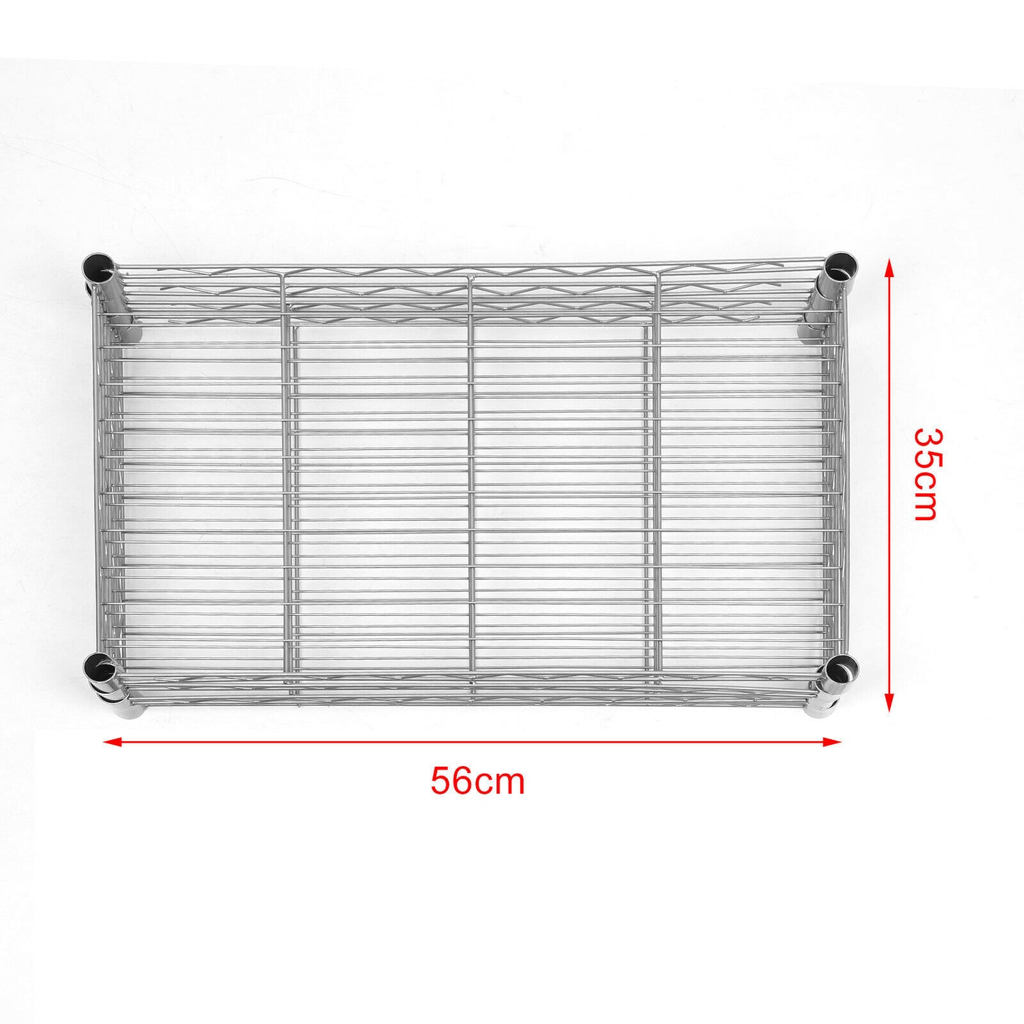 4 Tier Silver Metal Storage Rack/Shelving Wire Shelf Kitchen/Office Unit Stand
