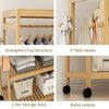 Wooden Clothes Rail Scarf Caps Hanging Garment Coats Rack 70/100CM Rolling Stand