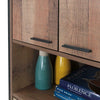 Stretton Tall Storage Kitchen Pantry Sideboard Cabinet Rustic Industrial Oak