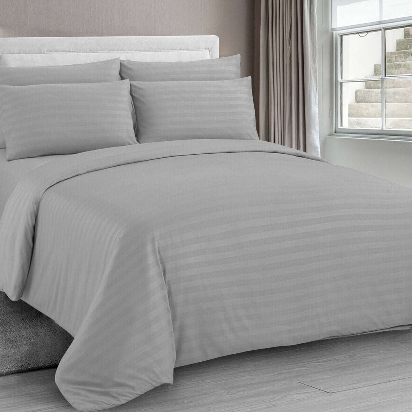 Satin Striped Duvet Quilt Cover Pillowcase/s Bedding Bed Linen Set Double