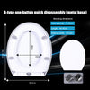 Soft Close Toilet Seat White Bathroom Oval Heavy Duty Universal Hinges Anti Slam