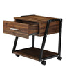 Industrial Bedside Table Vintage Nightstand Storage 1 Drawer Cabinet Lamp Unit